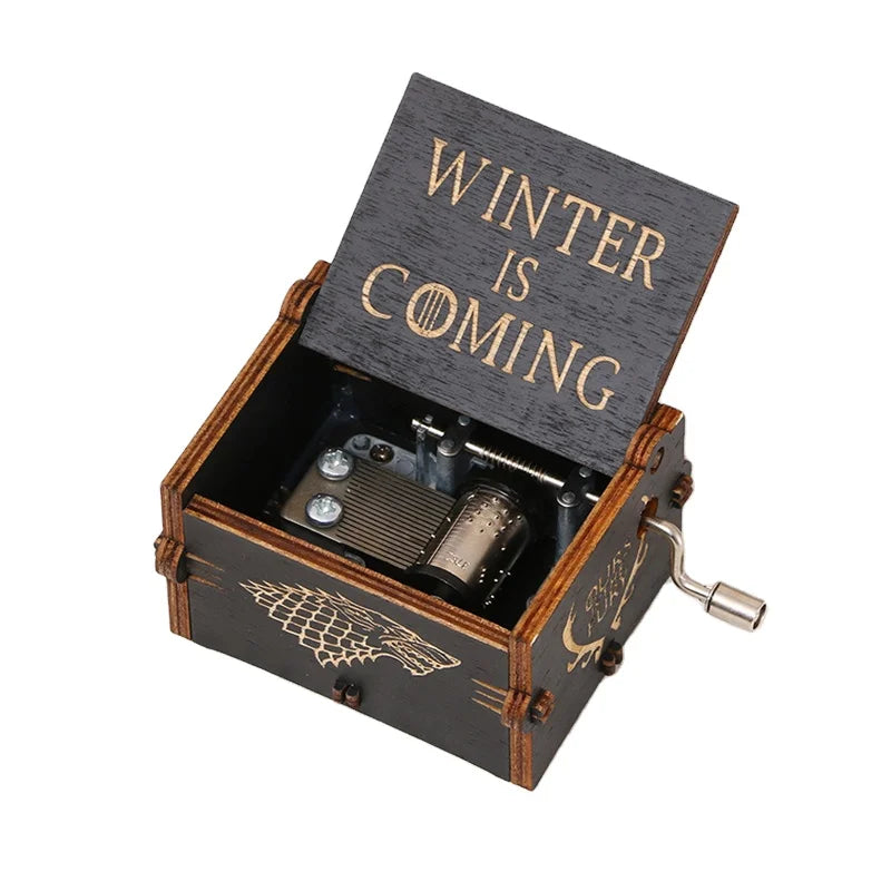 Handmade Wholesale Laser Cut Wooden Hand Crank Music Box