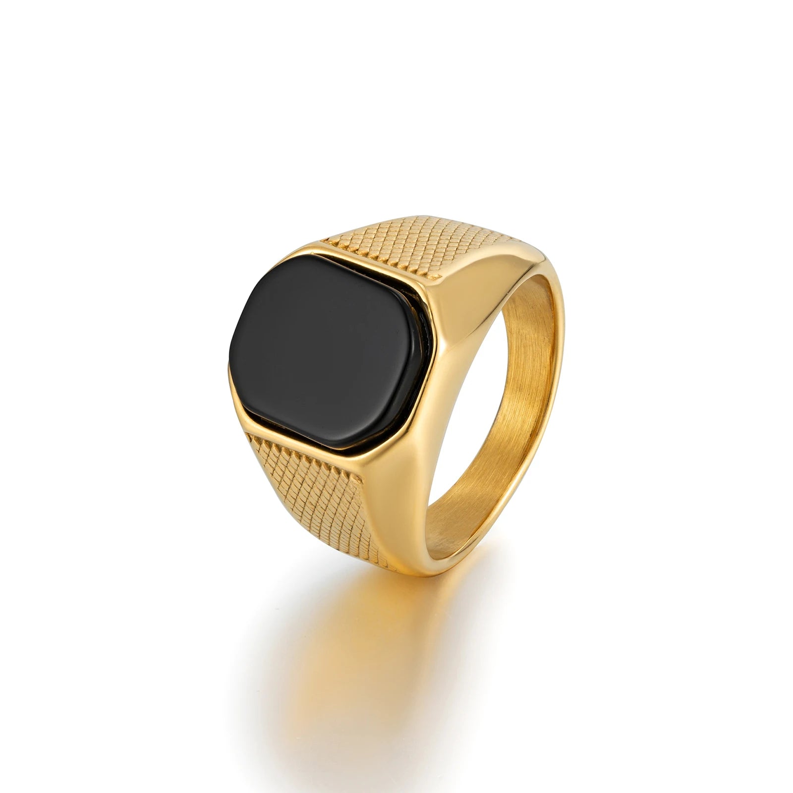 Custom Men Gems Natural Gemstone Rings High Quality Stainless Steel Natural Ring Jewelry
