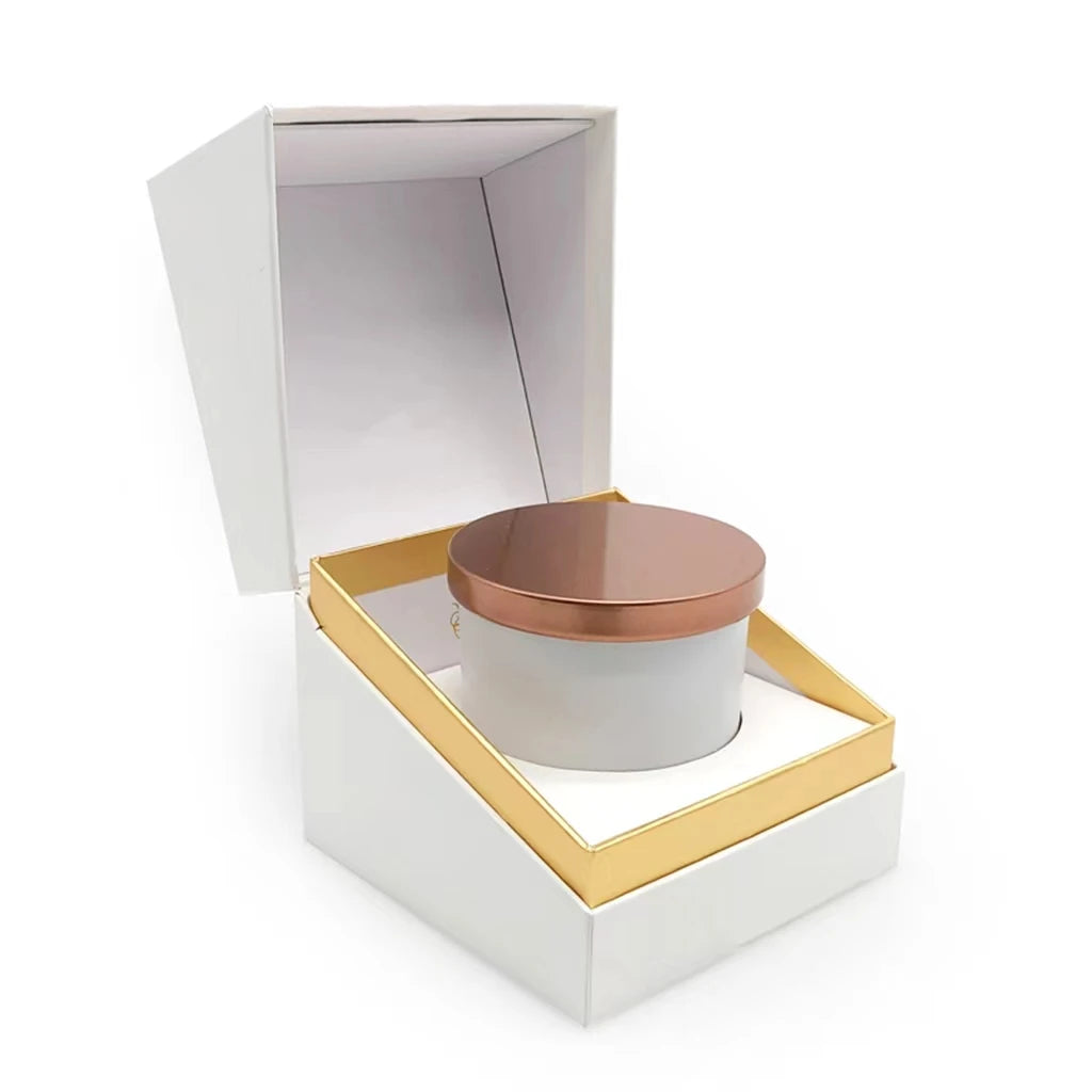 Wholesale Luxury Empty Rigid Candle Jars Packaging Gift Boxes With logo Custom White Cardboard Candle Box Packaging