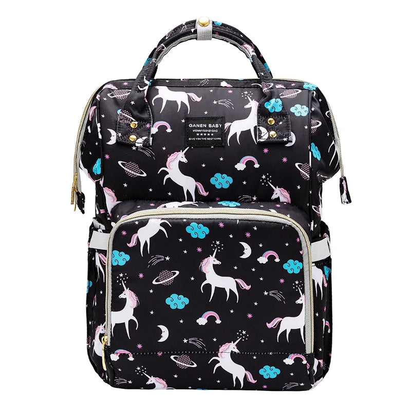 Hot selling custom print diaper bag waterproof multifunction kids fashion backpack