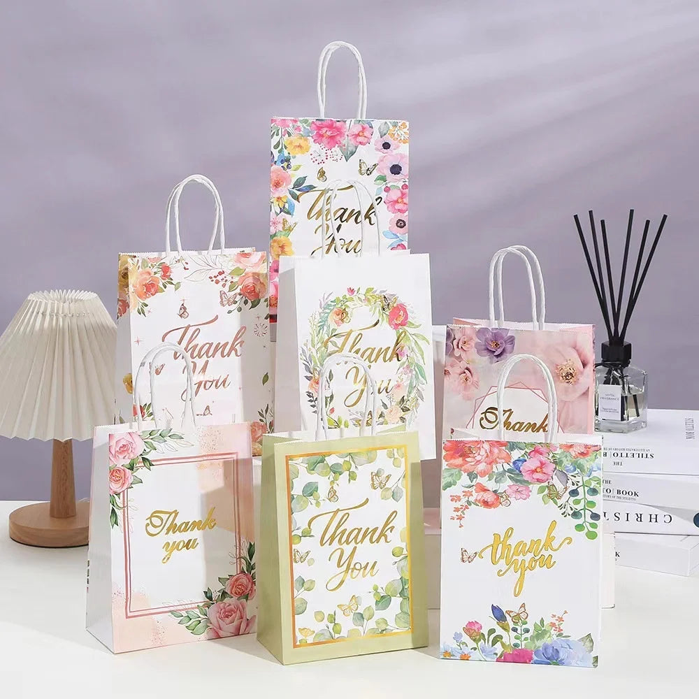 Chinese Manufacturers Wholesale Kraft Paper Material Cheap Gift Packaging Bridesmaid Thank You Paper Bag for Wedding Souvenirs