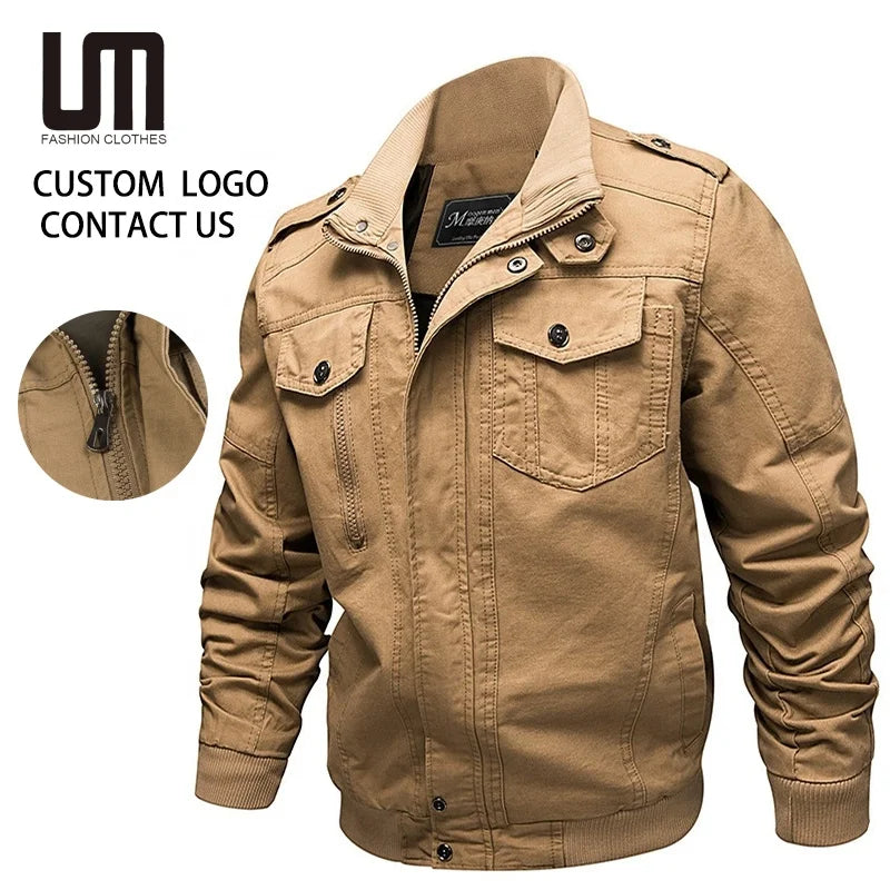Liu Ming Custom New Products Autumn Winter Men Clothing Cotton Casual Cargo Plus Size 6XL Bomber Jacket Coat