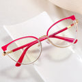 97710 New Women Metal Cat Eye Frame Optical Anti-Blue Light Glasses Frame Fashion Design Custom Logo Optical Frame
