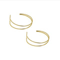 MELYNN Minimalist Gold Jewelry Double Lines Sterling Silver 925 Earrings Fashion Gold Vermeil Earrings Women