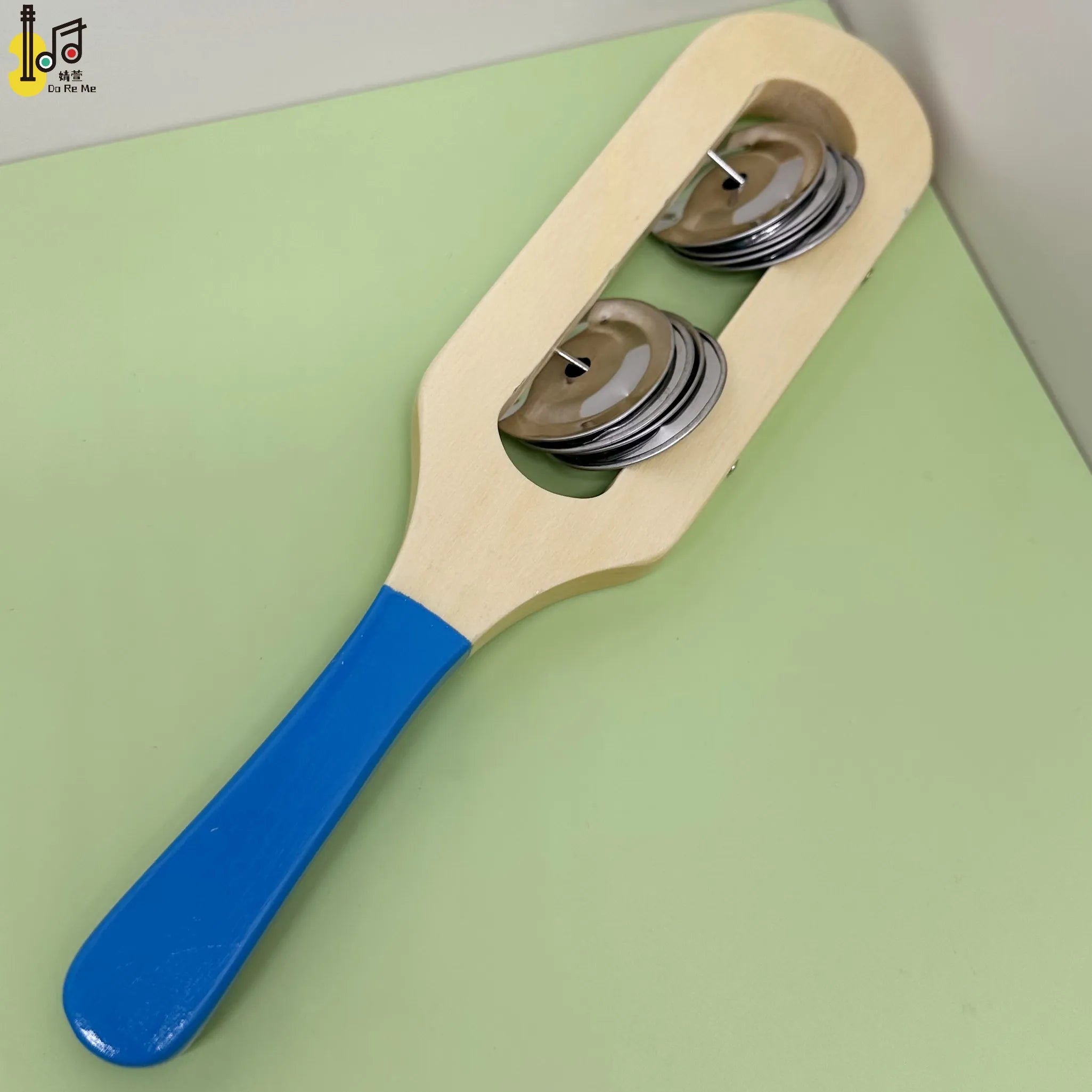 Wholesale Montessori Educational Wooden Stick 1 Jingle Bells Hand Bell Musical Instrument for Baby