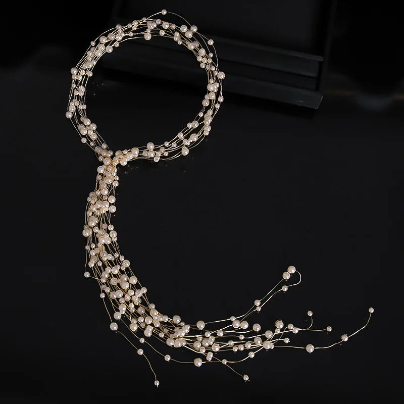 Fashion Pearl Bridal Hair Accessories Fashion Hair Jewelry Accessories Wedding Headband Women Headpiece for Christmas Party