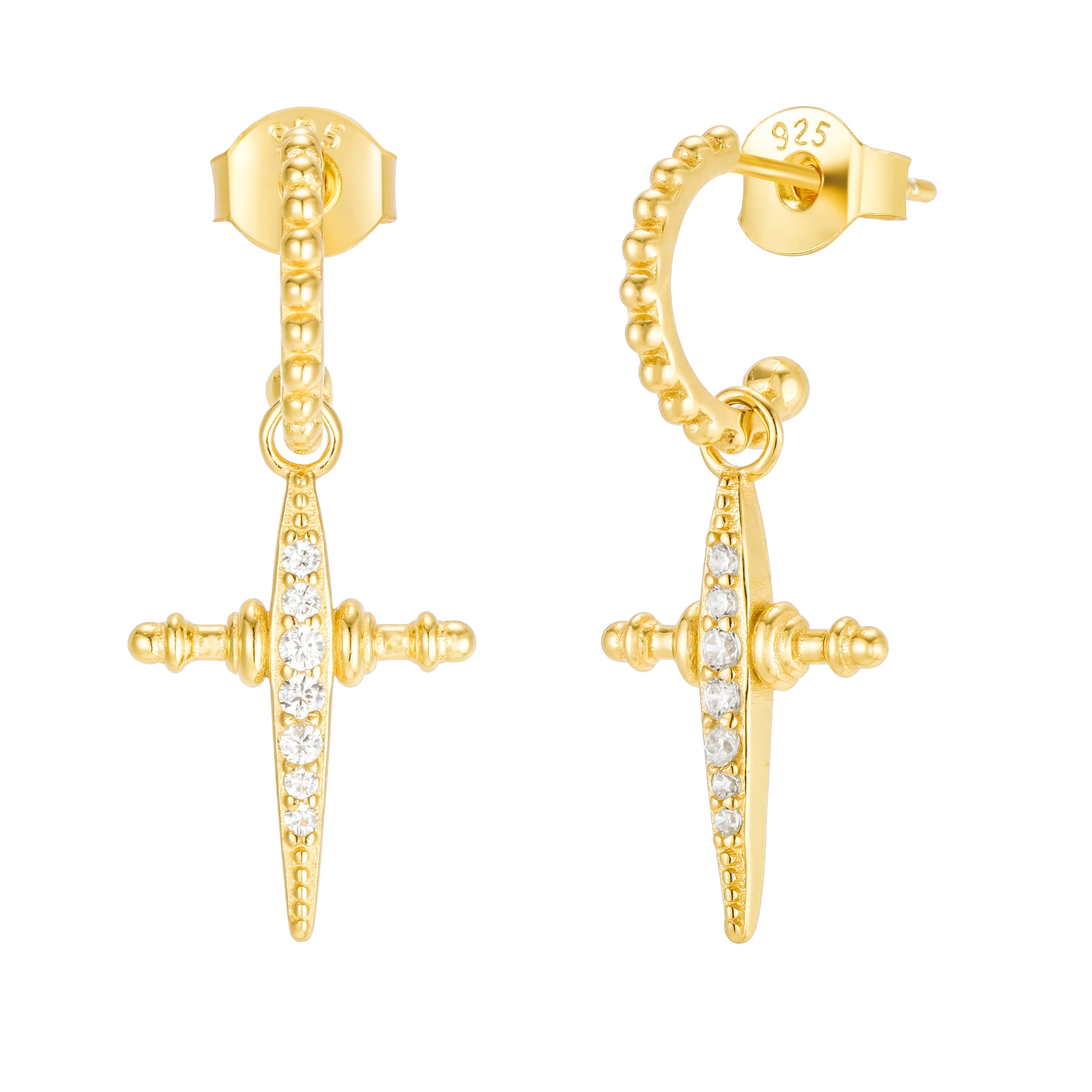 Wholesale Fashion Jewelry 925 Silver Bead Hoop Huggie Earrings Women
