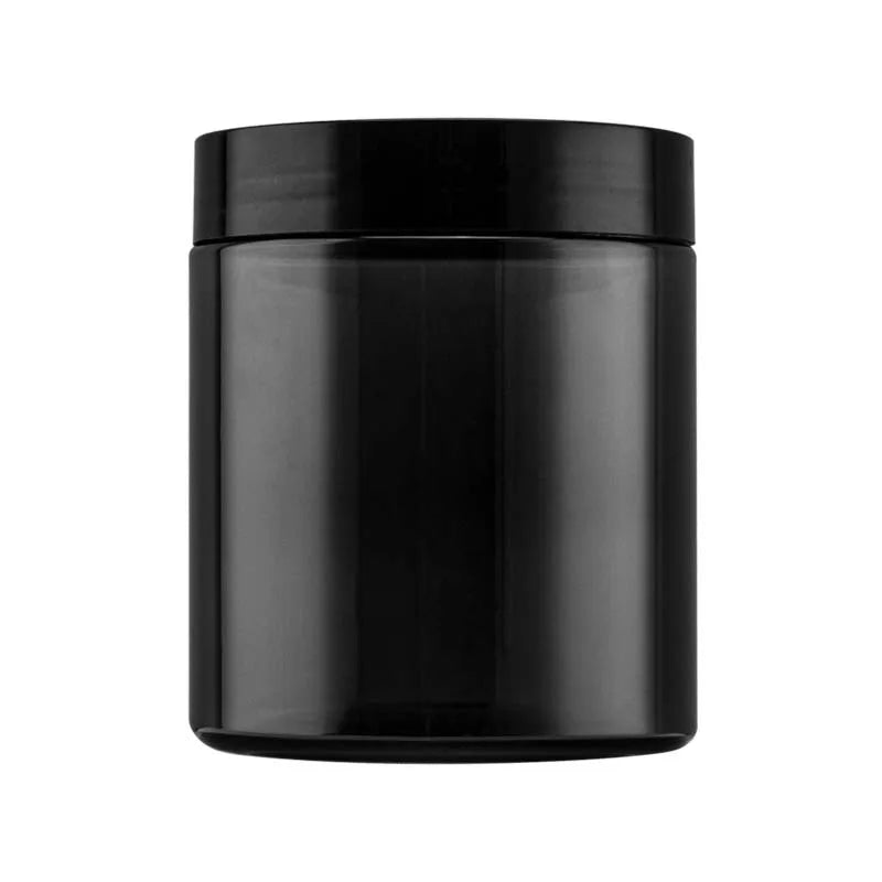 Transparent Black 250ml PET Plastic Cosmetic Jars Face Cream Pots Packaging Containers Screw Cap for Body Butter Plastic Bottles