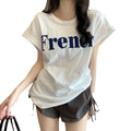 Women's  Short Sleeve T-Shirt New Fashion Summer Top Casual Solid Pattern Students & Summer