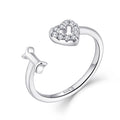 Fashion Heart Love Adjustable Open Ring Hollow Female Models Fashion Cute Vintage Jewellery Manufacturers Wholesale Jewelry