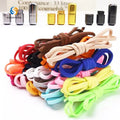 Colorful Polyester Metal Elastic No-Tie Adjustable Flat Lazy Convenient Shoelaces Capsule Buckles 5mm Width Universal Fit Adults