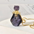 Natural Healing Stone Green Fluorite Perfume Bottle Pendants Gemstone Charm Pendant for Jewelry Making Irregular