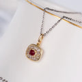Vintage Stone Jewelry Gold Jewellery 18k Natural Ruby Diamond Gem Pendant