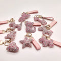 New Cute Luxury Designer Crystal Cartoon Key Chain Mickey Leather Key Ring Bag Car KeyChain