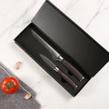 Modern Pakka Wood Handle Stainless Steel Damascus Knife Set Includes Boning Paring Knives Gift Box 2-Piece Ambidextrous