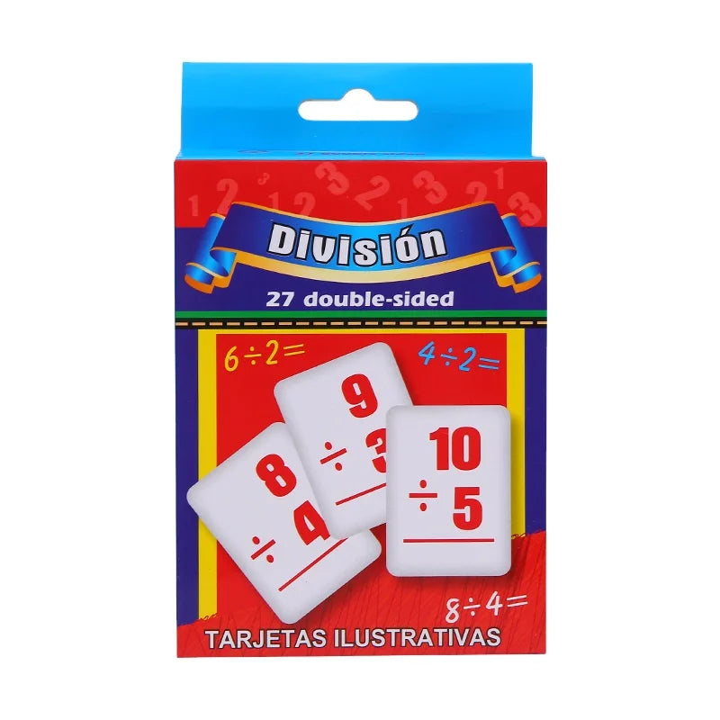 Children's Spanish Number Card Educational Toys Paper for Mathematical Education-Addition Subtraction Division Learn