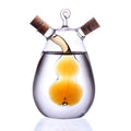 Double Use Borosilicate Glass Oil and Vinegar Bottles Set with Cork Lid