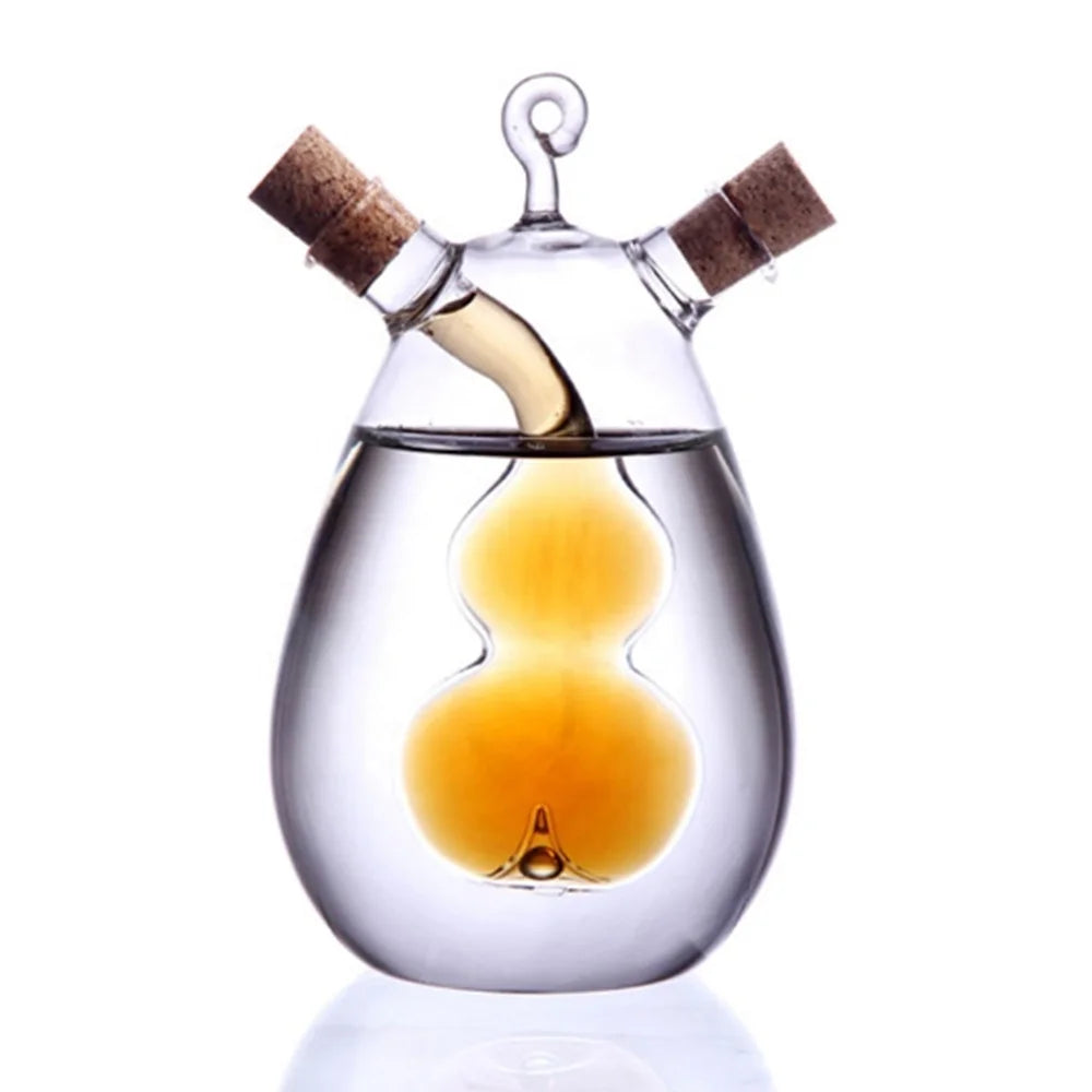 Double Use Borosilicate Glass Oil and Vinegar Bottles Set with Cork Lid MegaBDM