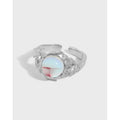 New Trendy Style Silver Jewelry Irregular S925 Sterling Silver Moonstone Rings for Women JT611