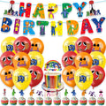 Fitspi Rainbow Friends Theme Birthday Party Decoration Rainbow Style Flag Bunting Cake Cupcake Toppers Balloon Kids Party