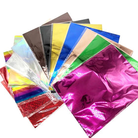 A4 Gold Silver PET Foil 50pcs Laminator Glitter Kraft Corrugated Tissue Craft Scrapbooking Wrapping Quilling Heat Generic