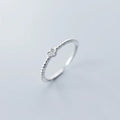 Korean Style Valentines Gift Rings 925 Sterling Silver CZ Zircon Heart Twist Band Rings for Women
