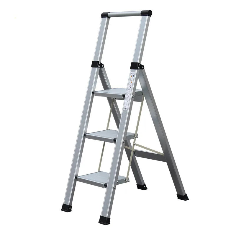 Portable Lightweight Modern Aluminum Alloy Folding Ladder with Ladder Stools 3 Steps 150kg Load Capacity Hotel Use