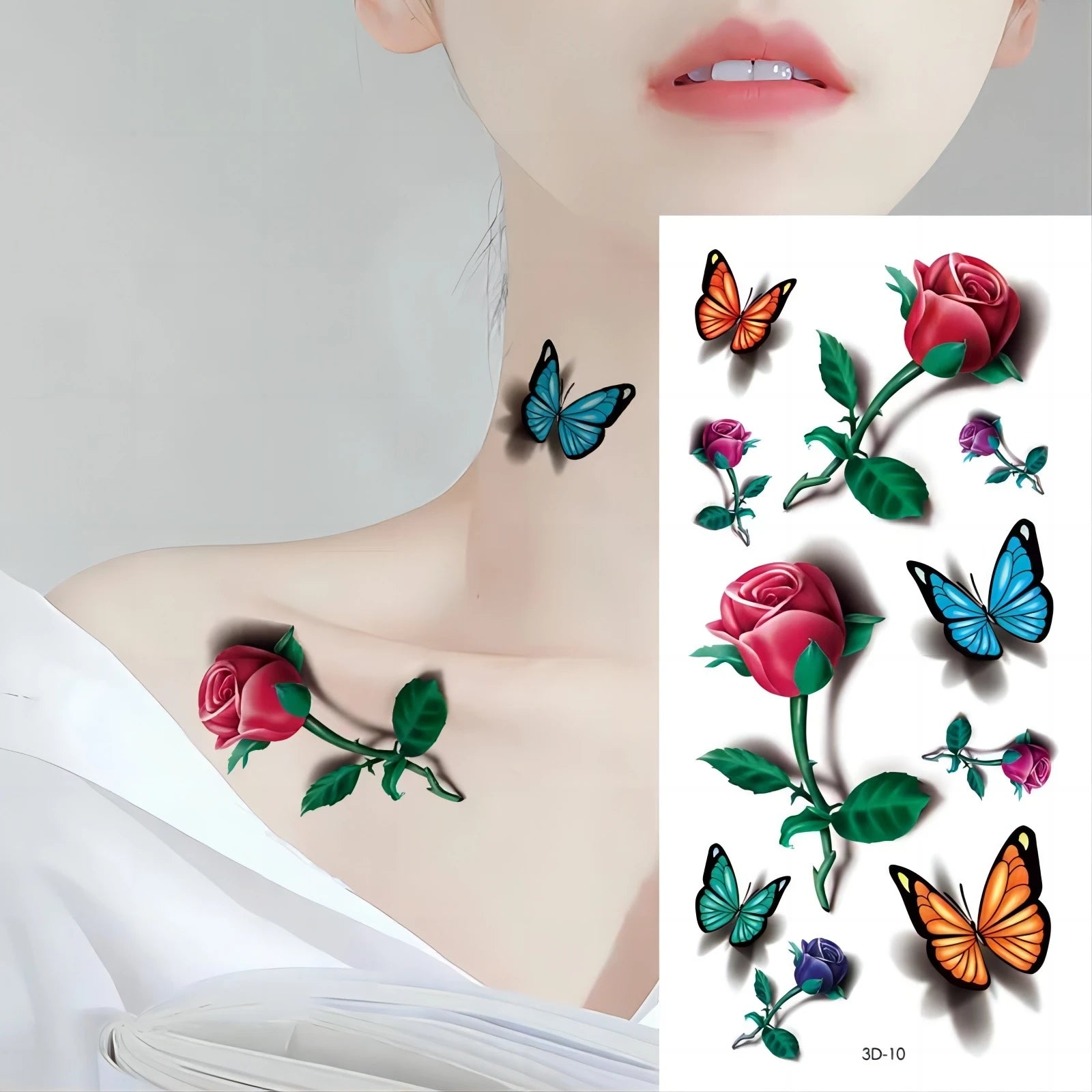 Butterfly Body Tattoo Sticker Personalized Custom Waterproof Temporary 3D Tattoo Stickers