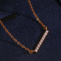 Dreamshow Jewelry Shining Zircon Bar Necklace 18K Gold Plated Stainless Steel Jewelry Women Accessories