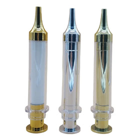 10ML Vacuum Bottle Gold Silver Cosmetics Essence Serum Hyaluronic Acid Packaging Empty PETG Plastic Airless Syringe Bottle