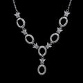 Sterling Silver 5*6/6*7/6*8mm Semi Mount Necklace Empty Support BlankSetting S925 Base Holder Without Center Stone for DIY Inlay