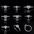 M91 Abiding Classic Prong Setting Half Eternity Band 1ct VVS D Moissanite Diamond Engagement Ring with GRA in Solid White Gold