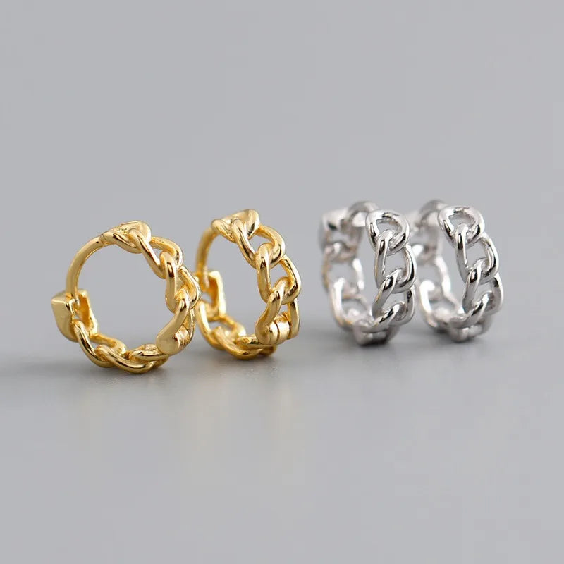 Fashion Sterling Silver Earrings High End Jewelry Personalized Chain S925 Sterling Silver Circular Earrings