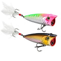WEIHE 60mm 7.8g 6 Colors Artificial Hard Popper Fishing Lure Topwater ABS Plastic Bait With Treble Hook 3D Eyes Swimbait