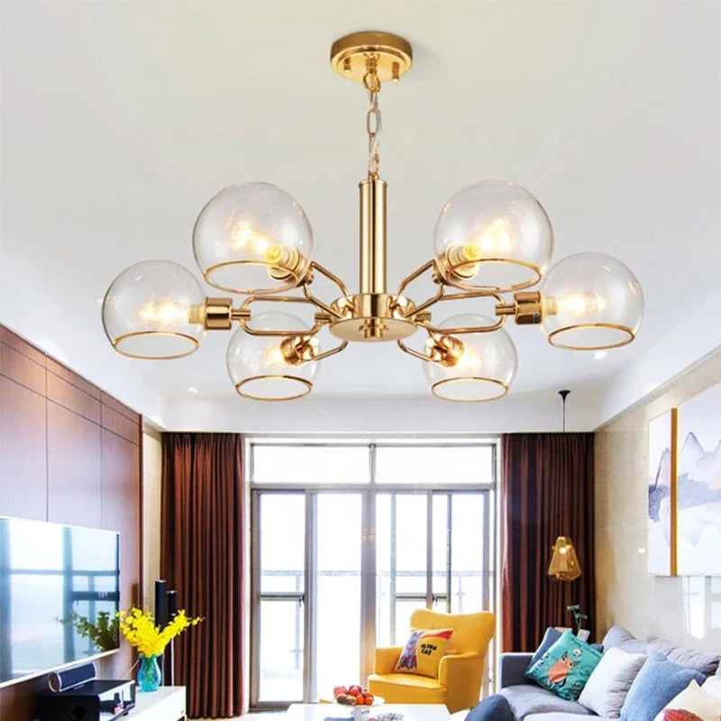 Nordic Postmodern Living Room Ceiling Lamp Personality Creative Simple Art Restaurant Light Glass Magic Bean Bedroom Chandelier