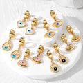 Various Style Heart Evil Eyes Stainless Steel Women Luxury Hoop Custom Jewelry Earrings