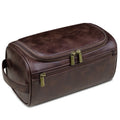 Personalized Engraving Name Multi Functional Water Resistant Vintage Zipper Grooming Dopp Kit PU Travel for Bag Men