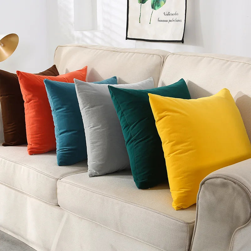 Amity Factory Wholesale Luxury Velvet Square Cushions Cover Home Sofa Decor Polyester Throw Pillow Cover 45X45CM