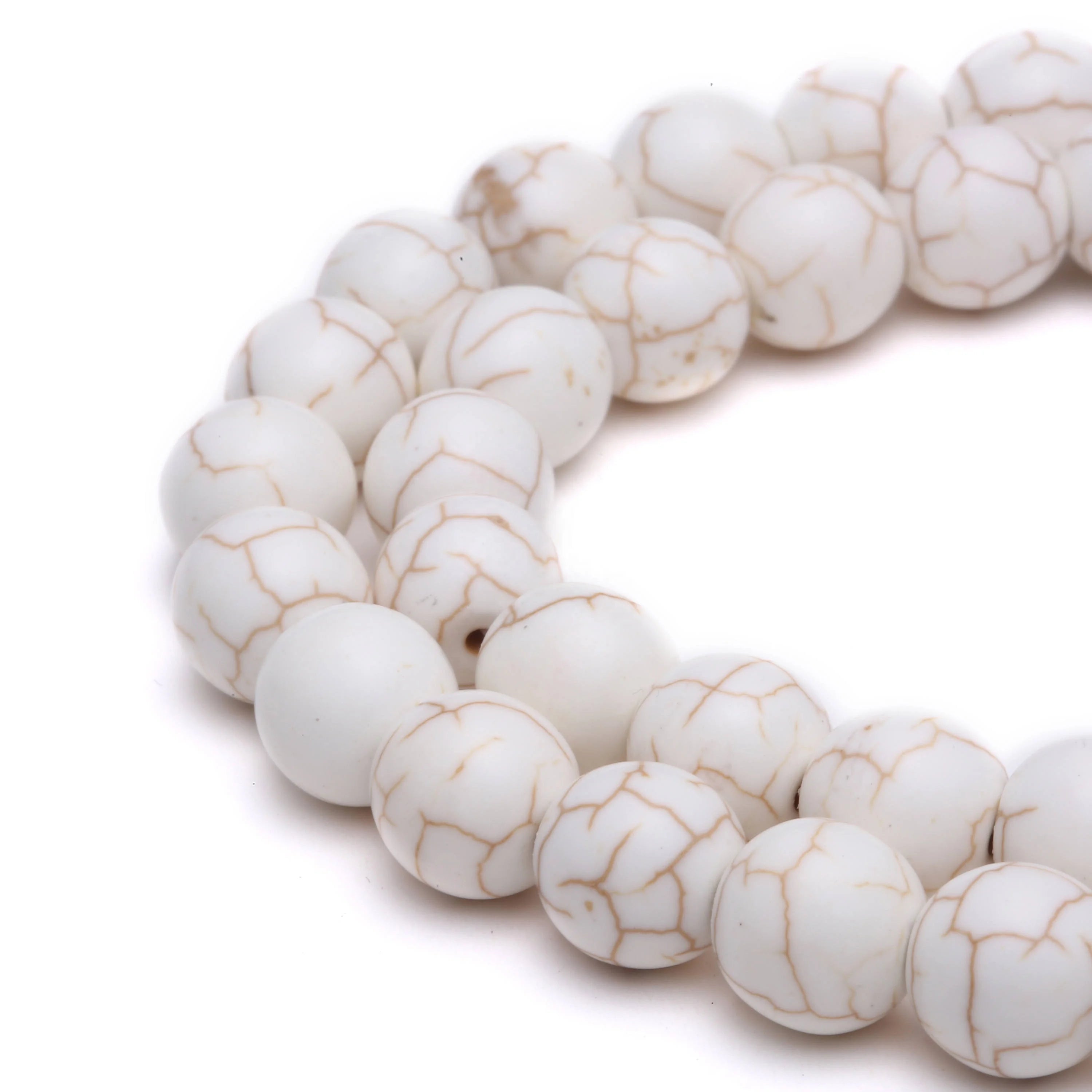 Wholesale Blue White Synthetic Turquoise Stone Strands Smooth Round Beads for Jewelry Making 4mm 6mm 8mm 10mm 12mm
