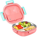 Cute Pink & Blue Children's Portable Stainless Steel 304 School Lunch Box Heatable Food Container for Kids' Meals