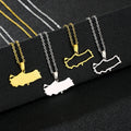 Stainless Steel Turkey Map Outline Charm Link Chain Necklace 18K Gold Plated Turkish Map Turks Pendant Necklace
