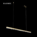 Nordic Luxury Gold Minimalist Brass Natural Crystal Chandelier Restaurant bar Pendant Light Indoor Decoration