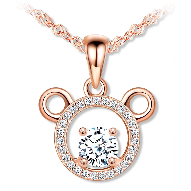 Cute Bear Jewelry 925 Sterling Silver Bear Pendant for Girls