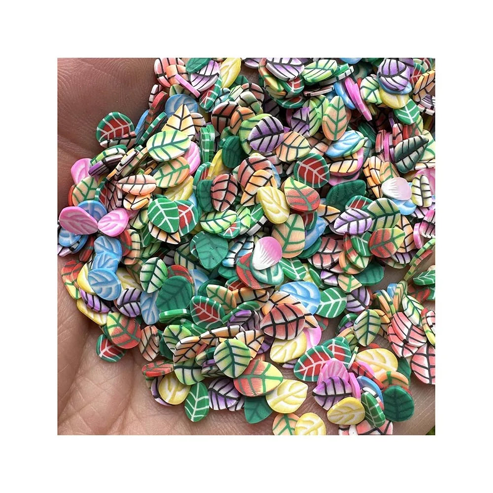 Hot Soft Clay Leaf Sprinkle Polymer Clay Leaves Slices for DIY Nail Decor Scrapbooking Slime Fillings
