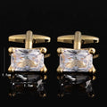 Men's Rectangular Zircon Crystal Cufflinks for Engagement Wedding Gift & Party-Fashion Personality Red