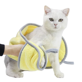 Wholesale Stocked Excellent Microfibre Coral Velvet Cat Dry Towels Quick Dry Bathing Drying Pet Hand Towel Hot Selling