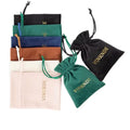 Custom Logo Soft Velvet Drawstring Makeup Bags for Jewelry Pens Watches Glasses Necklaces Rings Recyclable Velvet Pouches