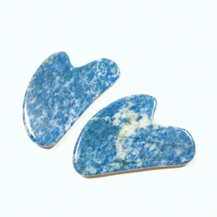 HUIYING Natural Face Massage Stone Heart Shape Guasha Scrapers Facial Tool Pink Blue Spot Jasper Jade Gua Sha gua sha stone