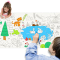 Mini Water Color 10m Kids Adhesive Sticker Roll Drawing Set with Paper