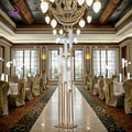Wholesale Wedding Decoration Gold 6-Head Arms High Candlestick Road Lead for Wedding Table Decoration